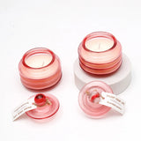 Pack Of 2 Scented Candle in Pink Ribbed Glass Jar