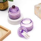 Pack Of 2 Scented Candle in Purple Ribbed Glass Jar