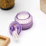 Pack Of 2 Scented Candle in Purple Ribbed Glass Jar