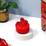Pack Of 2 Scented Candle in Red Ribbed Glass Jar