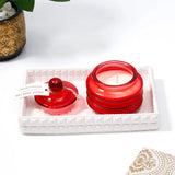 Pack Of 2 Scented Candle in Red Ribbed Glass Jar