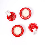 Pack Of 2 Scented Candle in Red Ribbed Glass Jar
