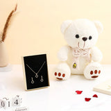 Blossom Blooms Pendant Earing Set with White Teddy