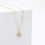 Imperial Crown Pendant Earing Set with Brown Teddy