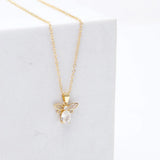 Bee Bliss Pendant Earing Set with Rose