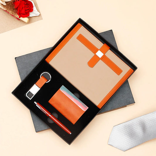Notebook With Card Holder, Pen and Keychain Gift Set
