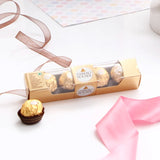 White Teddy Bear with Ferrero Rocher Chocolate and Greeting Card