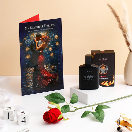 Archies Ghost Perfume With Greeting Card and Rose