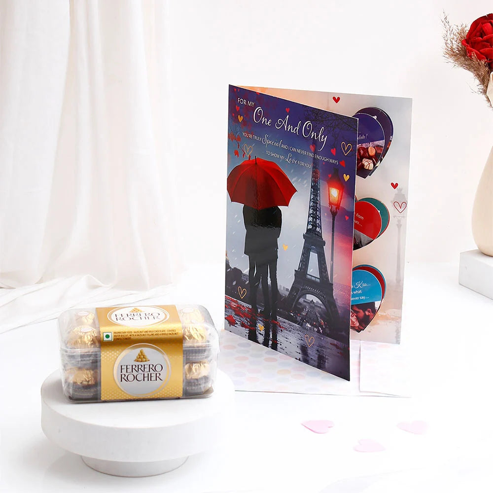 Ferrero Rocher With For My One and Only Love Greeting Card and Envelope
