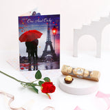 For My One and Only Love Greeting Card With Rose and Chocolates