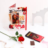 For My Sweet Heart 20 Reasons Why Greeting Card With Rose and Chocolates