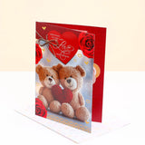 Geisha Chocolate With Sweetheart Love Teddy Greeting Card and Envelope