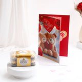 Ferrero Rocher With Sweetheart Love Teddy Greeting Card and Envelope