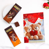 Hersheys Chocolate With Sweetheart Love Teddy Greeting Card and Envelope