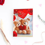 Sweetheart Love Teddy Greeting Card With Rose and Chocolates