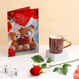 Romantic Greeting Card With Love Mug and Rose