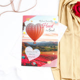 White Teddy Bear with Chocolate and Greeting Card