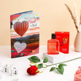 Archies UXR Perfume With Greeting Card and Rose