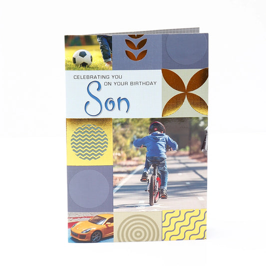 Celebrating Birthday Greeting Card For Son With Chocolates