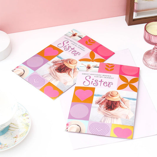 Pack Of 2 Sweet Wishes Birthday Greeting Card For Sister