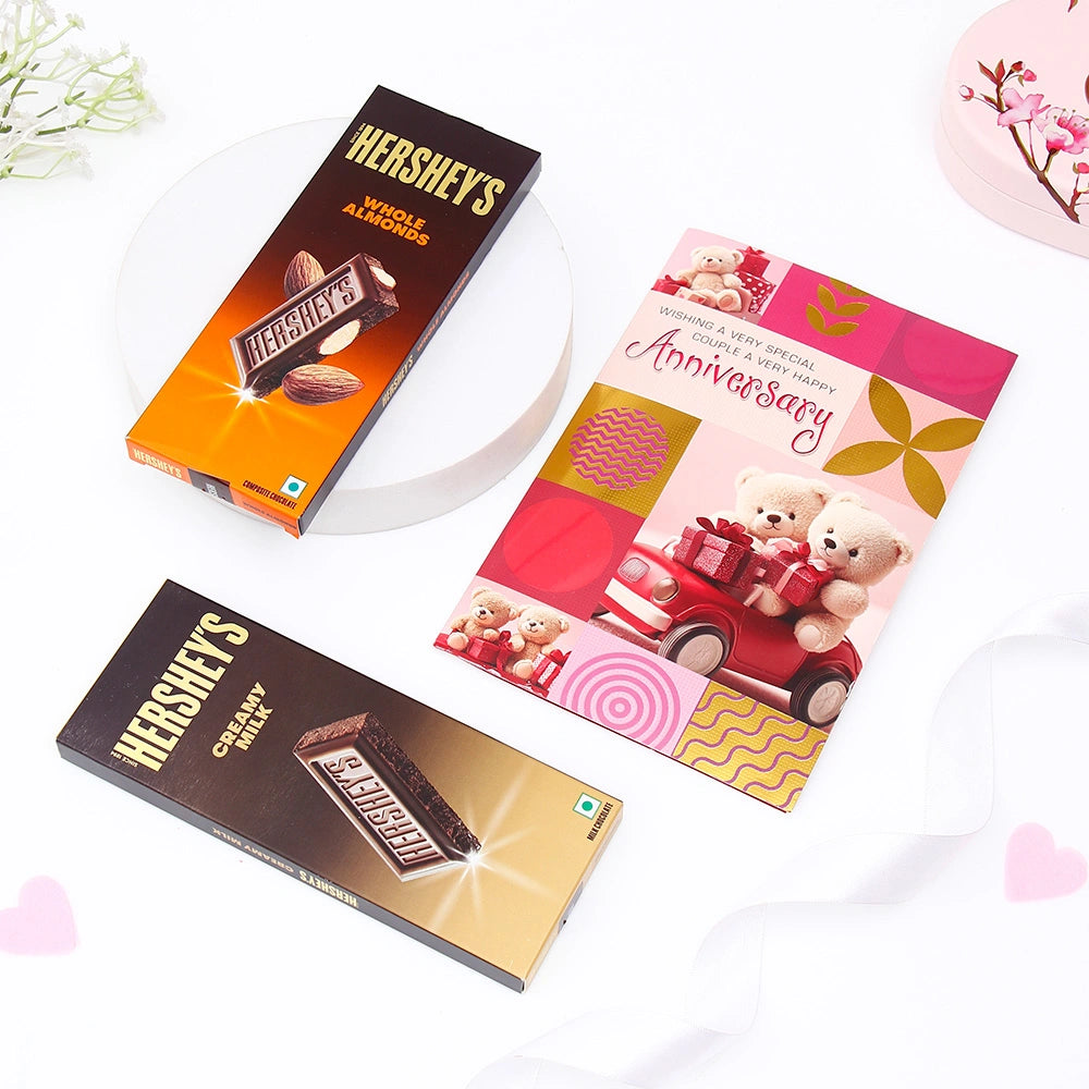 Anniversary Greeting Card For Special Couple With Chocolates