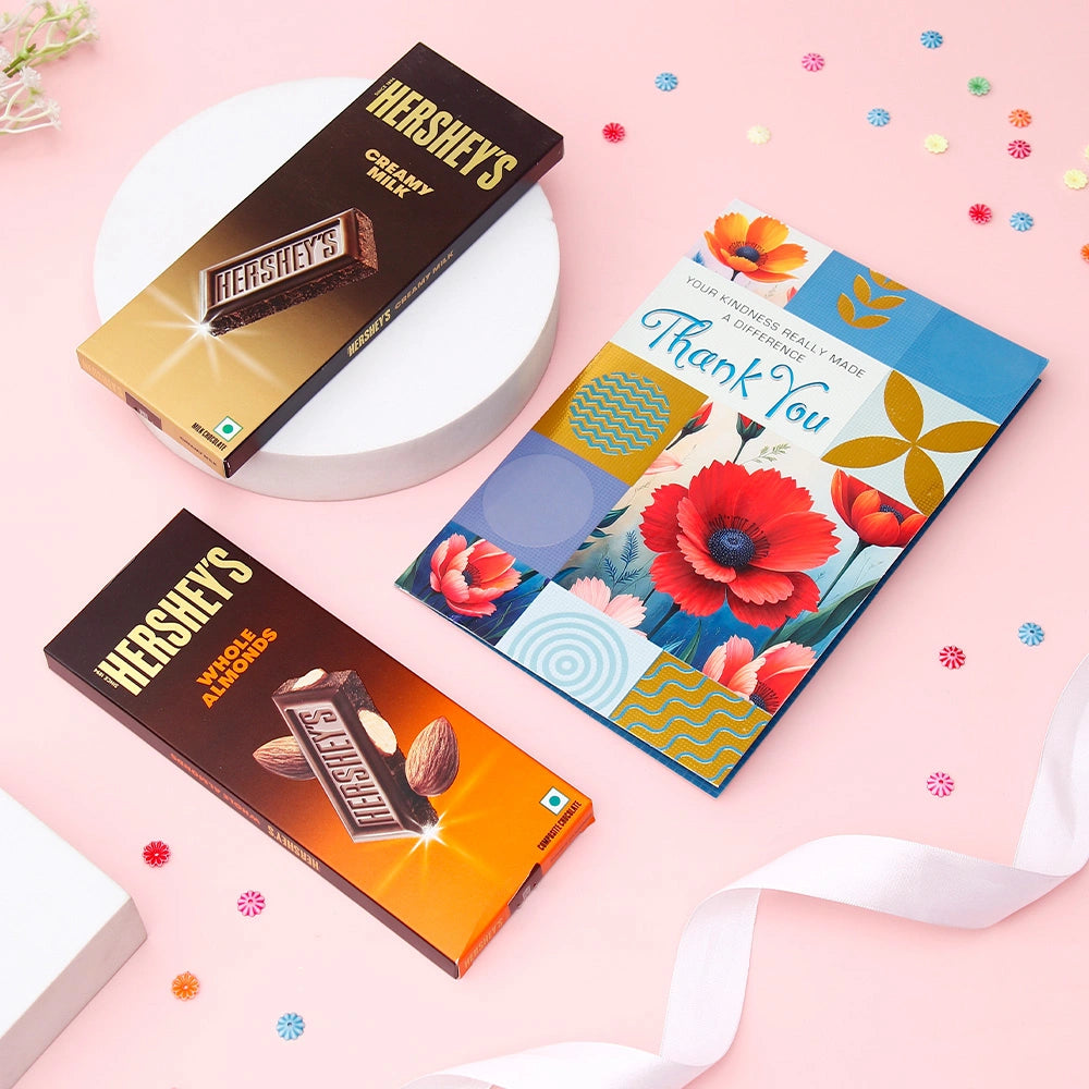 Heartfelt Thank You Greeting Card With Chocolates