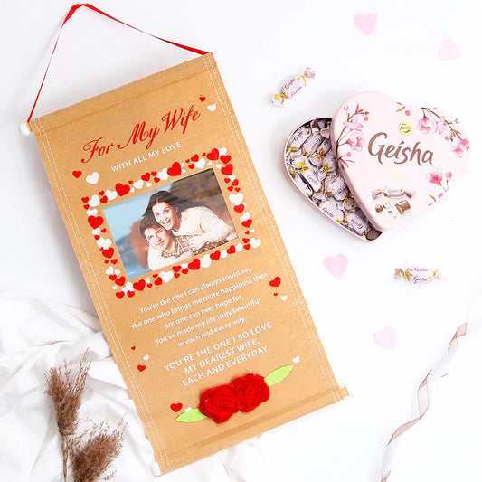 Timeless Memories Scroll - For My Wife With Geisha Chocolate