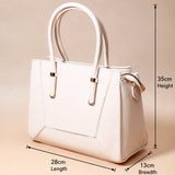 Ivory Structured Handbag and Wallet Combo