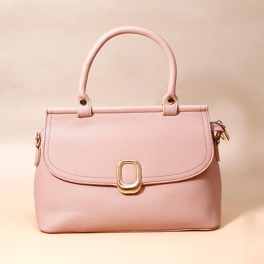 Blush Pink Oval-Clasp Handbag