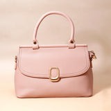 Blush Pink Oval-Clasp Handbag