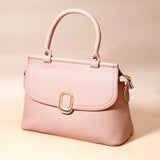 Blush Pink Oval-Clasp Handbag