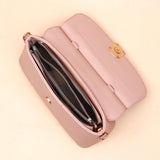 Blush Pink Oval-Clasp Handbag
