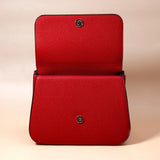 Crimson Croc-Flap Handbag