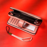 Pink Brogue-Perforated Tab Wallet
