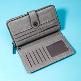 Grey Brogue-Perforated Tab Wallet