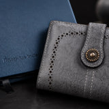 Blue Textured Diary with Grey Vintage Button Wallet