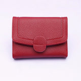 Maroon Pebbled Leather Trifold Snap Wallet