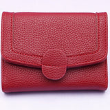 Maroon Pebbled Leather Trifold Snap Wallet