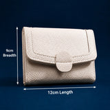 White Pebbled Leather Trifold Snap Wallet