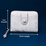 Grey Two-Tone Zip-Around Wallet with Wristlet Strap