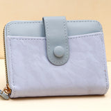 Blue Two-Tone Zip-Around Wallet with Wristlet Strap