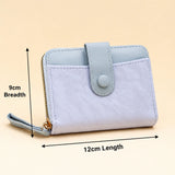 Blue Two-Tone Zip-Around Wallet with Wristlet Strap