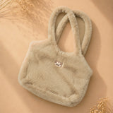 Brown Fluffy Faux Fur Tote Bag