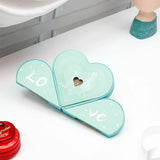 Turquoise Love Me Folding Heart Jewellery Box with Rose