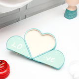 Turquoise Love Me Folding Heart Jewellery Box with Rose
