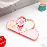 Blush Pink Love Me Folding Heart Jewellery Box with Rose