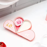 Blush Pink Love Me Folding Heart Jewellery Box with Rose