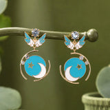 Moon Star Butterfly Dangle Earrings