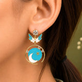 Moon Star Butterfly Dangle Earrings