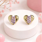 Lilac Weave Heart Stud Earrings